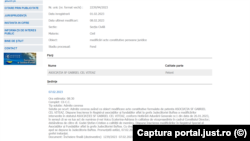 Decizia Judecătoriei Buftea de numire a Ecaterinei Voicu în funcția de vicepreședinte, în locul Ligiei Gheorghe.