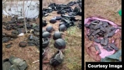 На одному із берегів Ірпеня українські бійці познаходили велику кількість бронежилетів, шоломів, набоїв, гранат, зброї, покинутих під час втечі російських десантників