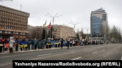 Акція родичів військовополонених«Моє серце в полоні». Запоріжжя, 17 грудня 2023 року