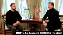 Президент України Володимир Зеленський і прем’єр-міністр Данії Метте Фредеріксен. Осло, 13 грудня 2023 року, фото ілюстративне