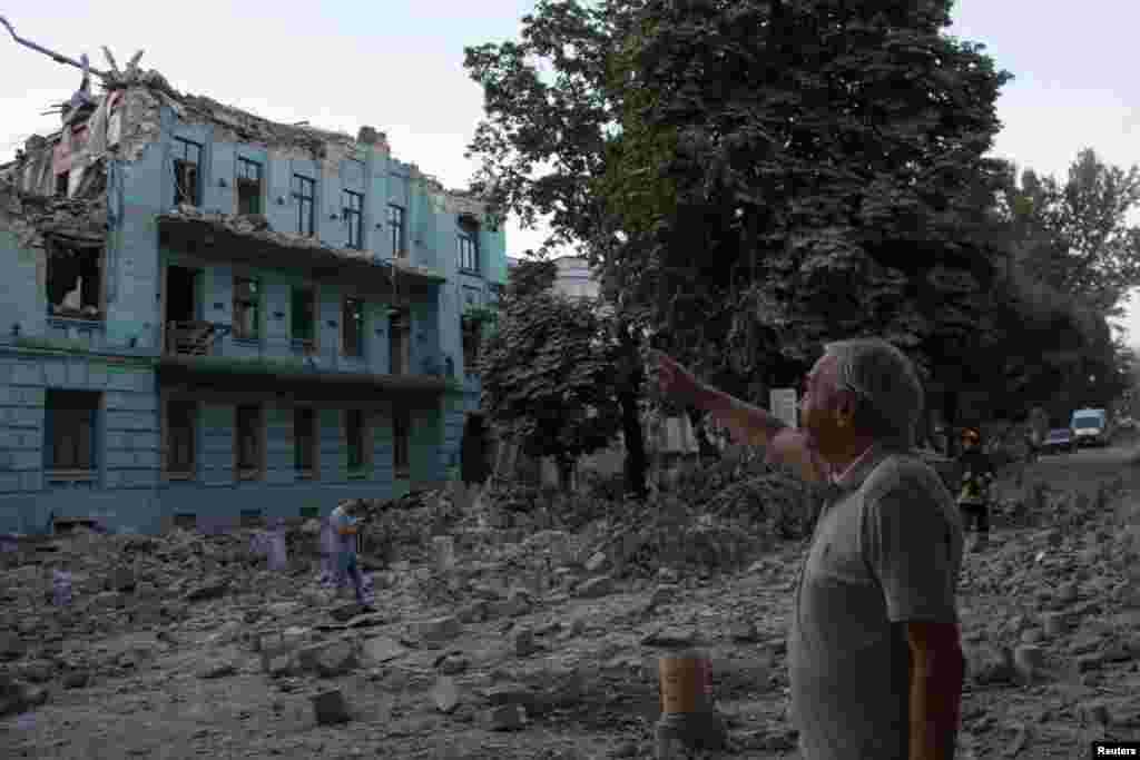 One person was killed and 19 wounded, including four children, in the Russian attacks.