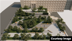 კანცელარიასთან გასაშენებელი ბაღის ერთ-ერთი ესკიზი