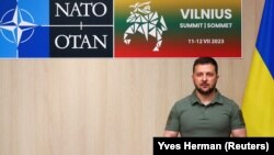 Украинскиот претседател Володомир Зеленски во Вилнус, 12 јули 2023 година