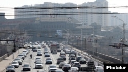 Armenia - A view of the Victory Bridge in central Yerevan, February 28, 2023.