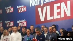 Северна Македонија - прес-конференција на Изет Меџити и коалицијата „Вреди“, Скопје, 8 мај 2024 година. 