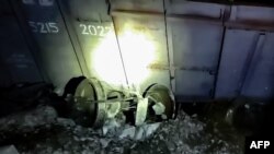 Місце сходження вантажного потяга в Брянській області, 2 травня 2023 року 