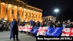 ახალგაზრდების საპროტესტო მსვლელობა "აგენტების კანონის" წინააღმდეგ. 3 მაისი, 2024 წელი.