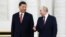 Голова Китаю Сі Цзіньпін (ліворуч) і президент Росії Володимир Путін. Москва, 21 березня 2023 року