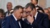 Milorad Dodik i Aleksandar Vučić tokom "Svesrpskog sabora" u Beogradu, 8. juna 2024. 