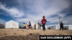 Дети в лагере Родж в Сирии.