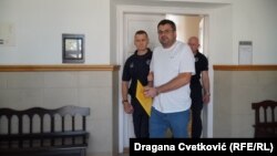 Ukrajinski državljanin, bivši pripadnik Službe bezbednosti Ukrajine (SBU) Andrij Naumov na ročištu u Višem sudu u Nišu, 21. septembar 2023. 