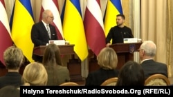 Глави України та Латвії Володимир Зеленський та Егілс Левітс у Львові, 3 березня 2023 року