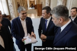 Marcel Boloș, fostul ministru de Finanțe, alături de Sorin Grindeanu, fost ministru al Transporturilor, și fostul premier Marcel Ciolacu.