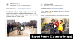 Pagina de Facebook a companiei din subordinea Consiliului Local sector 5 promovează „pățaniile” primarului de sector.