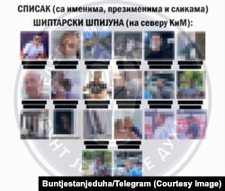 Lista e publikuar më 3 korrik, në grupin “Rebelimi është gjendje shpirtërore”, në Telegram.