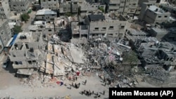 ساختمان های ویران شده در نوار غزه