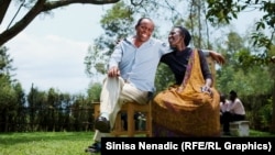 Karenzi Nasson și Margaret Murekatete, fotografiați în în Rukara, vestul Rwandei.