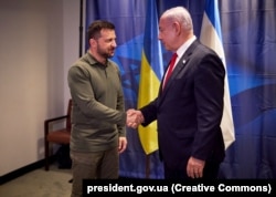 Президент України Володимир Зеленський (ліворуч) і прем’єр-міністр Ізраїлю Біньямін Нетаньягу. Нью-Йорк, 19 вересня 2023 року