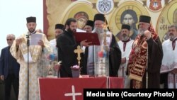 Mitropolit SPC u Crnoj Gori Joanikije, tokom početka gradnje vjerske škole u Podgorici 8.maja 2023. Foto: Media biro