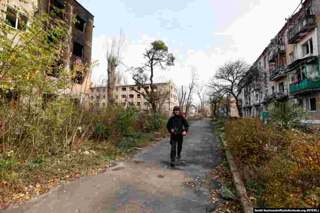 Журналіст &laquo;Радіо Свобода&raquo; Мар'ян Кушнір на вулицях Авдіївки