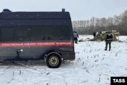 На місці падіння військово-транспортного літака у Бєлгородській області РФ