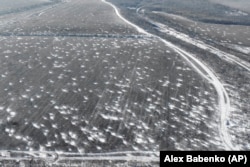 Поле у кратерах від снарядів під Бахмутом, листопад 2023 року