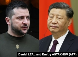 Президенти України Володимир Зеленський та лідер китаю Сі Цзіньпін (комбіноване фото). Китай підитримує територіальну цілісність «усіх держав» і надіслав представника на зустріч політичних радників у серпні в Джидді, але після того участі в двох наступних зустрічах не брав