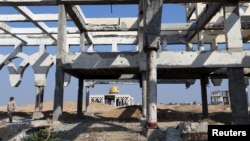 ღაზის აეროპორტის დანგრეული შენობები რაფაჰში, ღაზის სექტორის სამხრეთ ნაწილში.