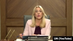 Član Predsjedništva BiH Željka Cvijanović u obraćanju Vijeću sigurnosti UN-a putem video linka, 30. aprila 2024.