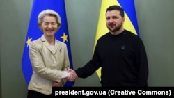 Президент Украины Владимир Зеленский и глава Еврокомиссии Урсула фон дер Ляен. Киев, 4 ноября 2023 года