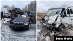 Кырсыкка кабылган автоунаалар.