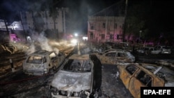 ალ-აჰლის საავადმყოფოსთან აფეთქების შემდეგ. ღაზა. 17 ოქტომბერი, 2023 წელი