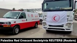 ჰუმანიტარული მისიების თანამშრომელთა მანქანები 