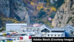 GEORGIA - A view of the Upper Lars border crossing with Russia.