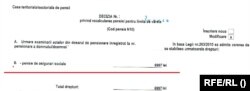 Valoare pensie - decizie veche