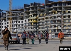 Российское строительство в оккупированном Мариуполе, февраль 2023 года