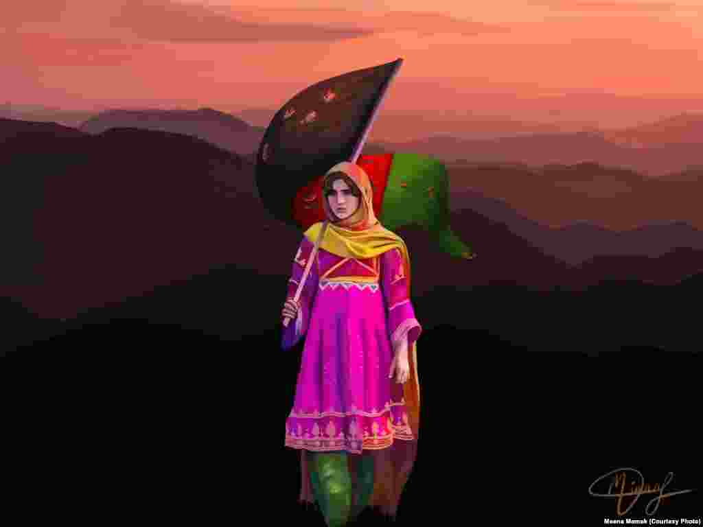 مینه په هالنډ کې زیږېدلې او د ننګرهار ولایت ده. کورنۍ يې د دې په کوچنیوالي کې هالنډ ته کډه شوې وه. دا اوس&zwnj;مهال د اوډیسا ملي طبي پوهنتون کې د غاښونو په برخه کې د درېيم کال محصله ده. هغه وايي: "زموږ مورنی ټاټوبی تر ناوړه وختونو تیریږي خو اوس موږ د خپل تاریخ په تر ټولو تورو مرحلو کې یو ځکه چې موږ په نړۍ کې یوازینی هېواد یو چې نجونې نه&zwnj;شي کولی ښوونځي ته لاړې شي او زده کړې وکړي او ښځې له ډېرو نورو پرمختګونو څخه هم محرومې شوې دي." دغه راز نوموړې وايي: "ښځې په خپلو کورونو کې د رڼا، زړورتیا او هڅونې سرچینه دي. دوی د هرې ټولنې اساسي ستنې دي او همداسې زموږ د ټولنې ستنې هم دي. دا وايي، د دغه انځور نوم یې هیله دی او دا هیله لري چې افغانستان به يوه ورځ يو ځل بيا د نړۍ پر کچه راپورته شي.