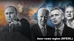 Владимир Путин, Джо Байден, Йенс Столтенберг и Олаф Шольц (коллаж)