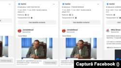 Postări pro/contra Daniel Băluță.