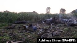 Ostaci aviona Antonov An-12 u mestu Antifilipi, Kavala, severna Grčka, 17. jul 2022.