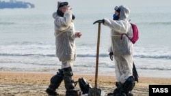 Побережье Анапы, январь 2025 года