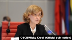 Европадагы коопсуздук жана кызматташтык уюмунун басма сөз эркиндиги боюнча өкүлү Тереза Рибейро. Вена, 13-май, 2021-жыл.  