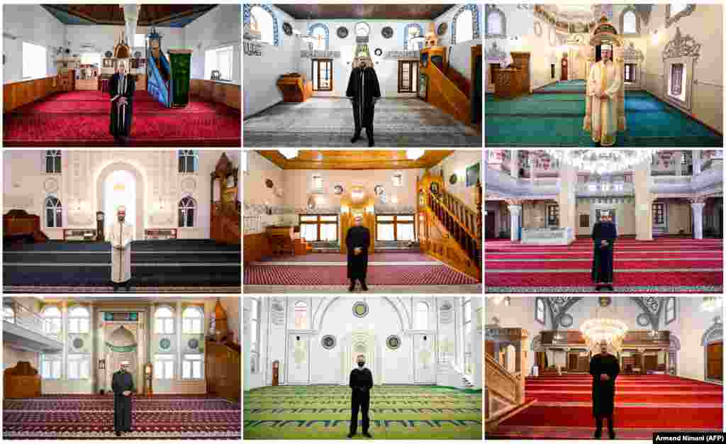 Imams across Kosovo posed in their empty mosques as the&nbsp;holy month of Ramadan neared its end. Kosovo's mosques have been closed since March 14 to prevent the spread of the coronavirus.
