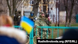 Мітинг у захопленому Генічеську проти російської окупації, 6 березня 2022 року