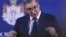 Predsednik Srbije Aleksandar Vučić na konferenciji za novinare, 10. oktobra 2021., Beograd