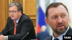 Billionaire businessman Oleg Deripaska (right)has threatened legal action over the report of his meeting with Russian Deputy Prime Minister Sergei Prikhodko.