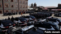 Armenia - Officials inaugurate the Shirak branch of the Patrol Service, Gyuimri, April 16, 2022.