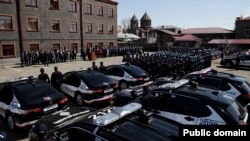 Armenia - Officials inaugurate the Shirak branch of the Patrol Service, Gyuimri, April 16, 2022.