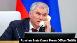 Viaceslav Volodin, șeful Dumei de Stat a Rusiei. 
