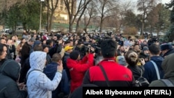 Марш за свободу слова REакция на бульваре Эркиндик. 25 ноября 2022 г.